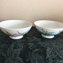 小花の夫婦茶碗 2枚目の画像