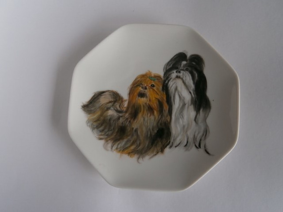 ラブラドール、柴犬、テリー犬の絵皿 3枚目の画像