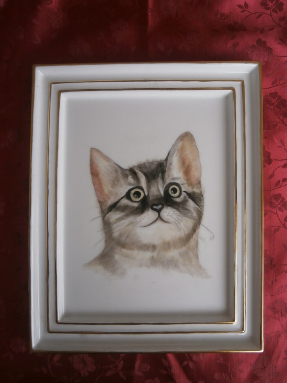 猫の陶額 1枚目の画像
