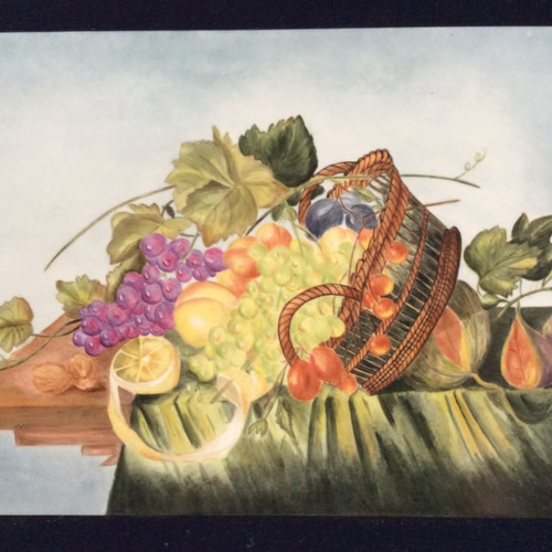 庄司守 籠のブドウ F4 絵画 油彩画 油絵 静物画 葡萄 （粋狂