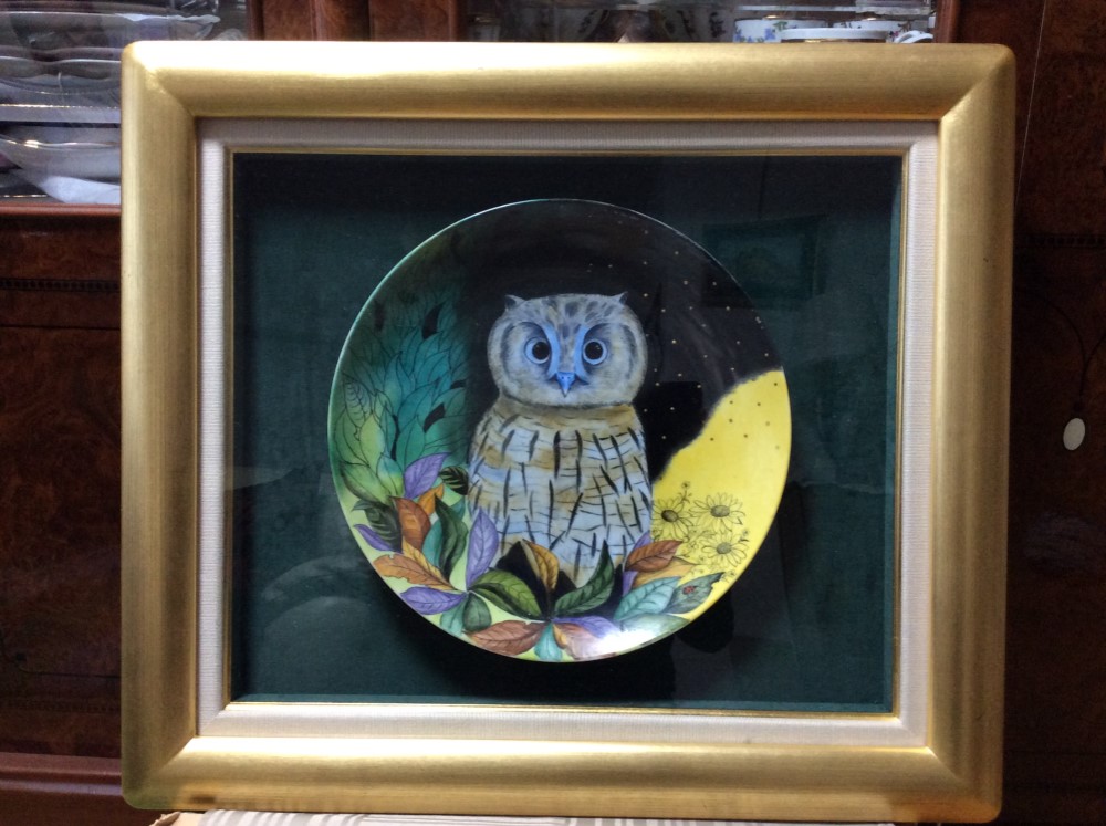 【招福】フクロウ　絵画　額 ふくろうの水彩画額入り 絵画 mimoza 通販 17831945｜Creema