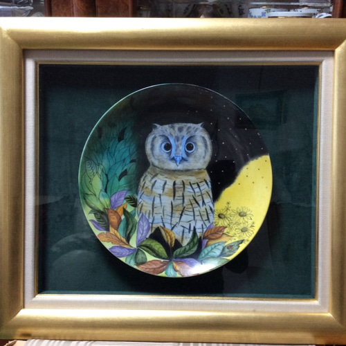 フクロウの絵 フクロウの額絵 絵画 misa7 通販 3231059｜Creema(クリーマ)