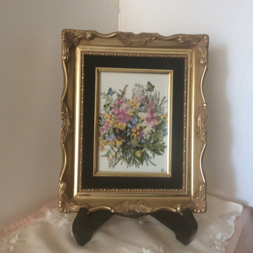 真作保証 山田修市 「仕草」 原画 オリジナル F3号 油彩画 ガラス 収集品