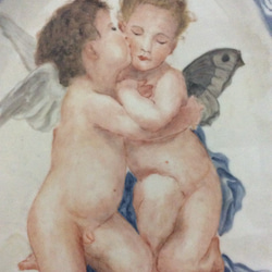 天使の絵皿 2枚目の画像