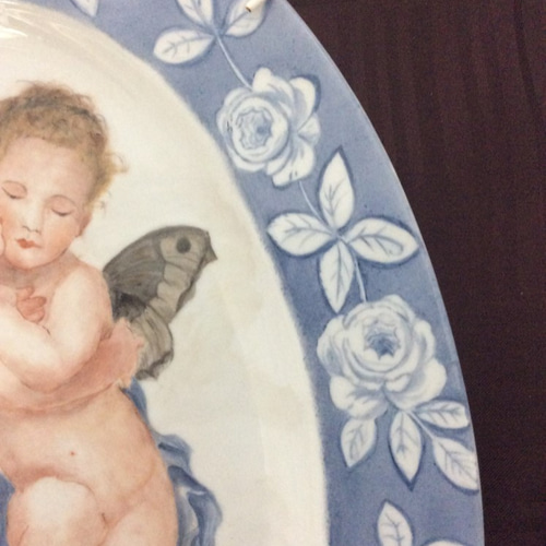 天使絵皿　マーティシ・ミクロシュ(元ヘレンド社ヘッドペインター）資料写真付き 天使絵皿 マーティシ・ミクロシュ(元ヘレンド社ヘッドペインター