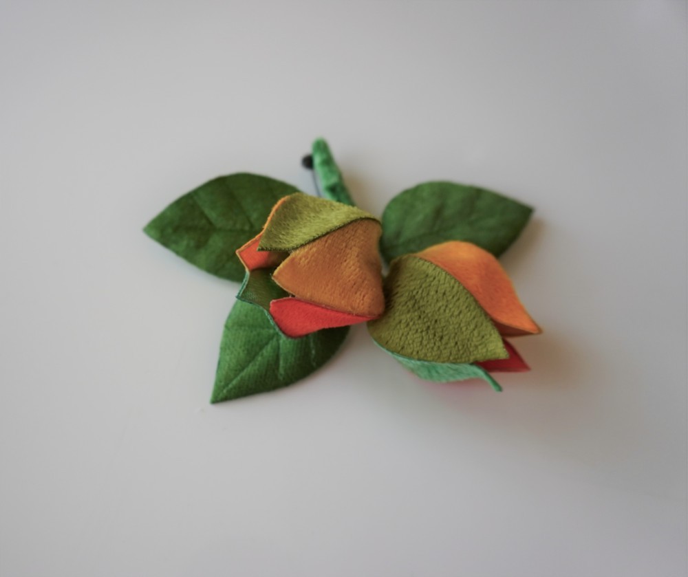 ほおずきのブローチ◇リボン付き（取り外し可）◆＃２