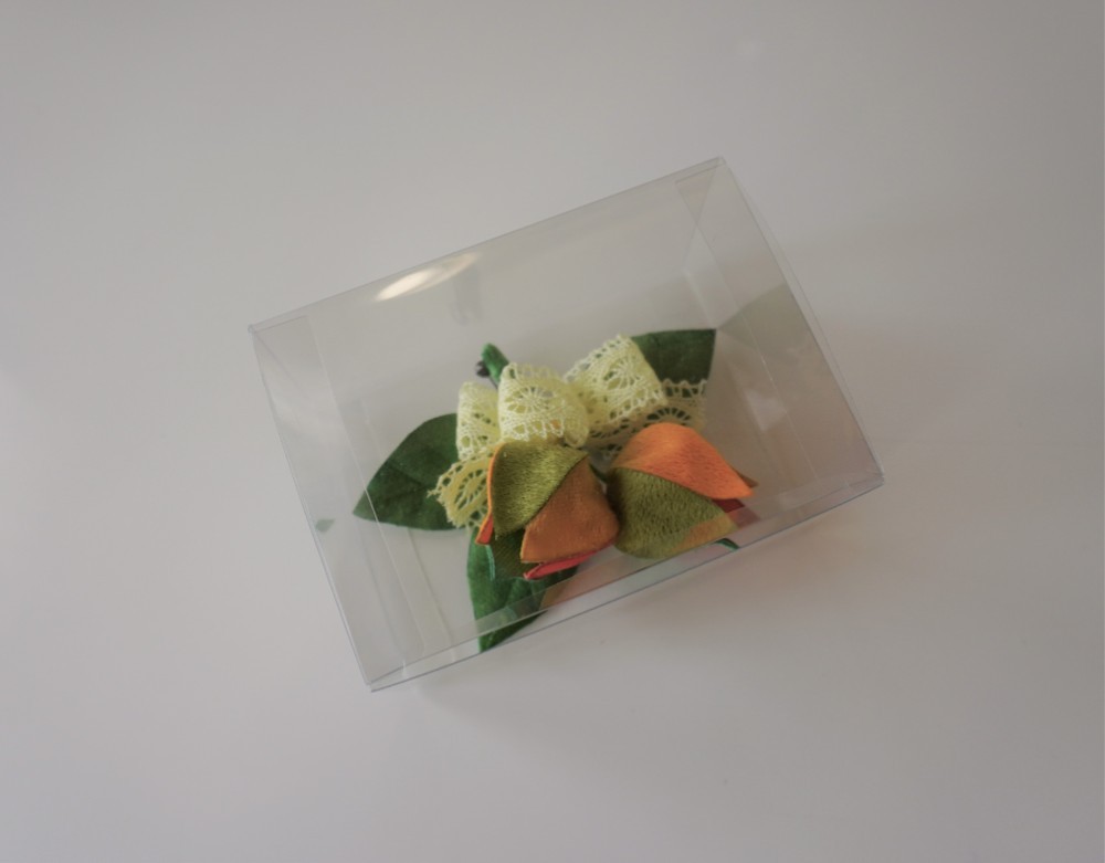 ほおずきのブローチ◇リボン付き（取り外し可）◆＃２