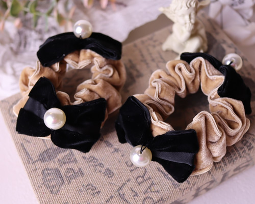 【オーダー受付】リネン ヘアアクセサリー シュシュ　キッズ 子供 オーダー受付】リネン ヘアアクセサリー シュシュ キッズ 子供