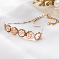 flower petals bracelet <ピンク>【サイズ調整可】No.103 3枚目の画像