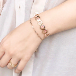 flower petals bracelet <ピンク>【サイズ調整可】No.103 5枚目の画像