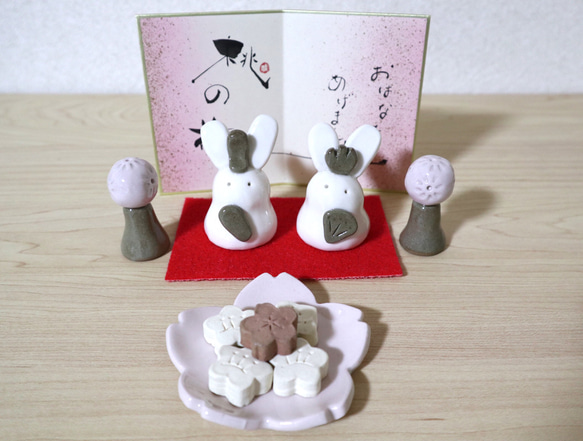 焼き物人形★雛人形の桜菓子 4枚目の画像