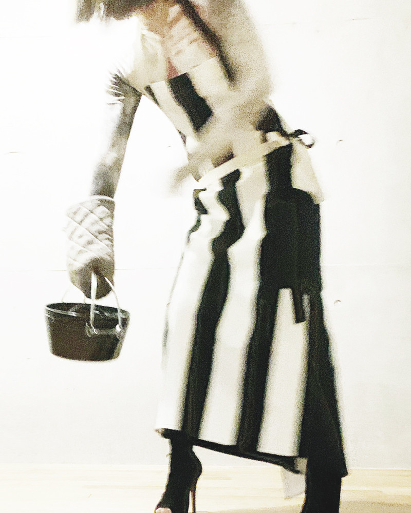 Black & Whiteのカフェ風エプロン【gri:n ai】