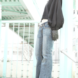 透け感も軽やか！2way バルーン袖のTシャツ&カーディガン【gri:n ai】 5枚目の画像