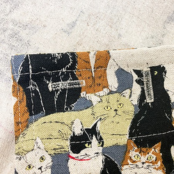 綿麻素材　リアル猫柄のエプロン 3枚目の画像