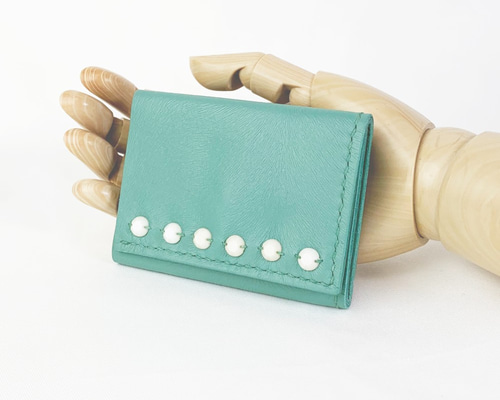 コンパクト]本革三つ折り財布(エメラルドグリーン) 三つ折り財布 Z