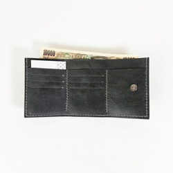 [コンパクト]本革三つ折り財布(グレー) 7枚目の画像