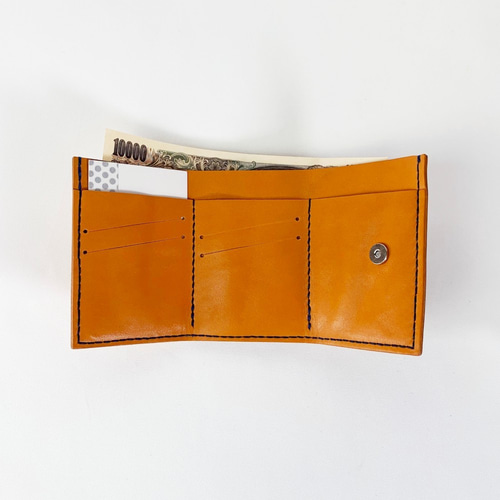 コンパクト]本革三つ折り財布(オレンジ) 三つ折り財布 Z-chan