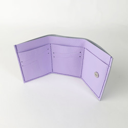 [コンパクト]本革三つ折り財布(紫陽花) 6枚目の画像