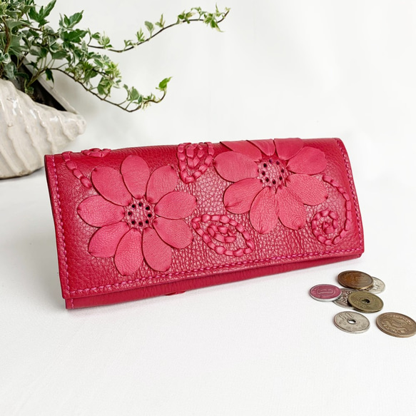 大人の愛され革財布(ピンク) 収納たっぷり 長財布 Z-chan(じいちゃん