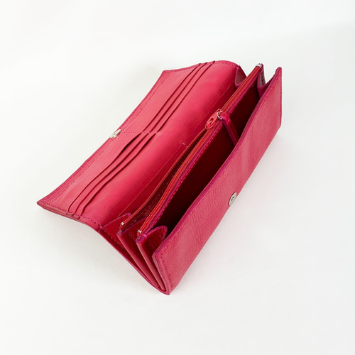 大人の愛され革財布(ピンク) 収納たっぷり 長財布 Z-chan(じいちゃん