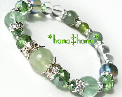 ペリドット**‡プレナイト‡**天然石ブレスレット1219 ブレスレット