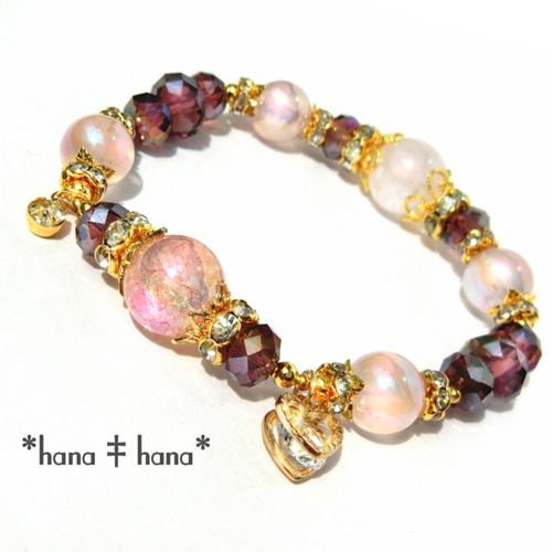 ローズクォーツ**‡天然石ブレスレット1327 ブレスレット *hana
