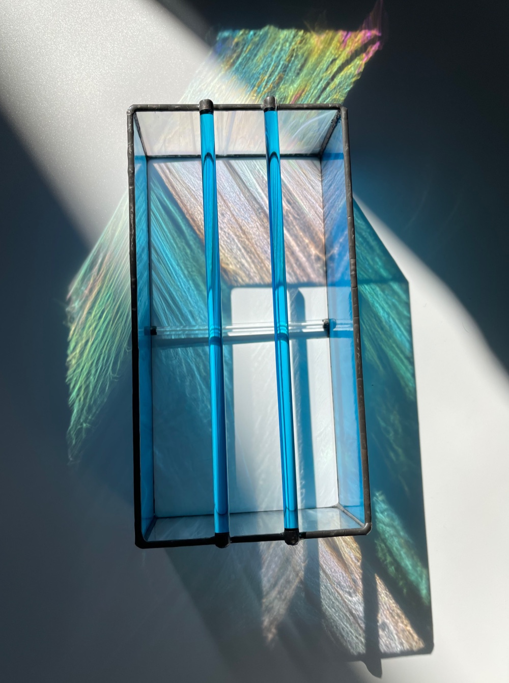 「コバルトの海」ステンドグラスのティッシュBOX