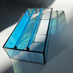 「コバルトの海」ステンドグラスのティッシュBOX 3枚目の画像