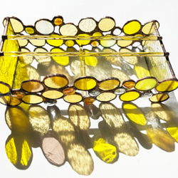 「Yellow Bubbles」ステンドグラスのティッシュBOX 2枚目の画像