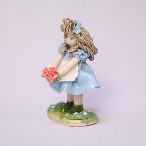 陶器人形 ミニブーケシリーズ 水色 その他置物 Atelier tête-à-tête