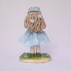 陶器人形　ミニブーケシリーズ　水色 8枚目の画像