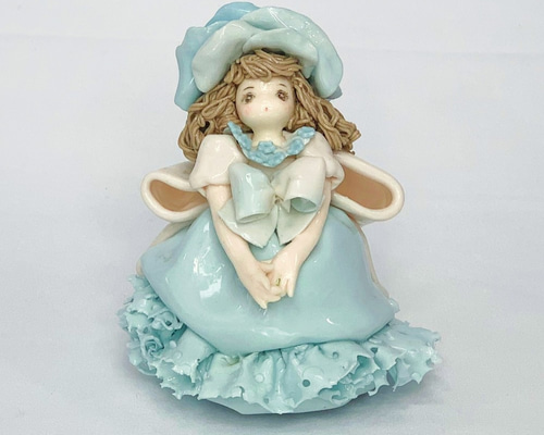 陶器人形 春の妖精 水色 立体・オブジェ Atelier tête-à-tête