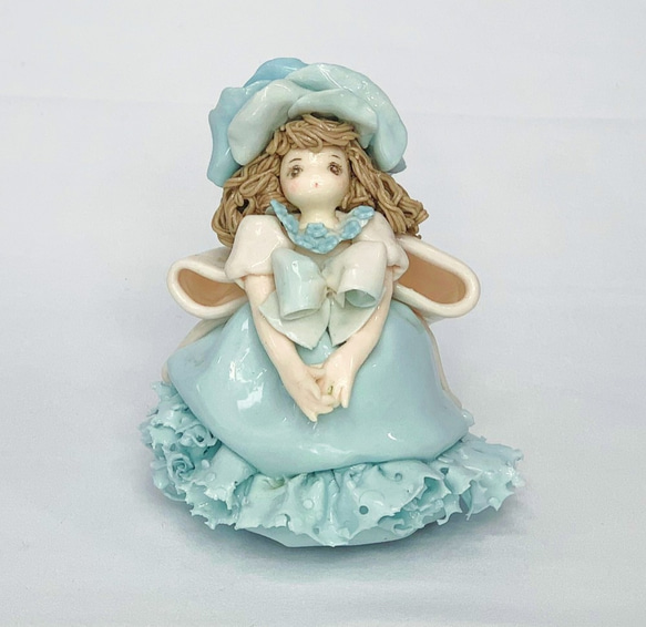 陶器人形 春の妖精 水色 立体・オブジェ Atelier tête-à-tête