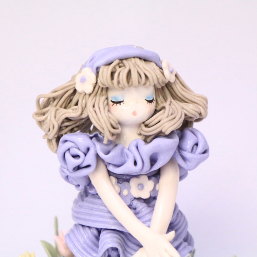 陶器人形】teteシリーズ✨お花畑の少女 その他置物 Atelier tête