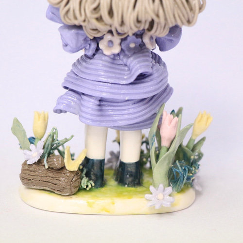 陶器人形】teteシリーズ✨お花畑の少女 その他置物 Atelier tête