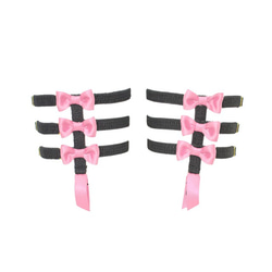 Strappy Bow♥　リングガーター　リボン　ガーターベルト　　キャットガーター　ピンク　レッグガーター 2枚目の画像