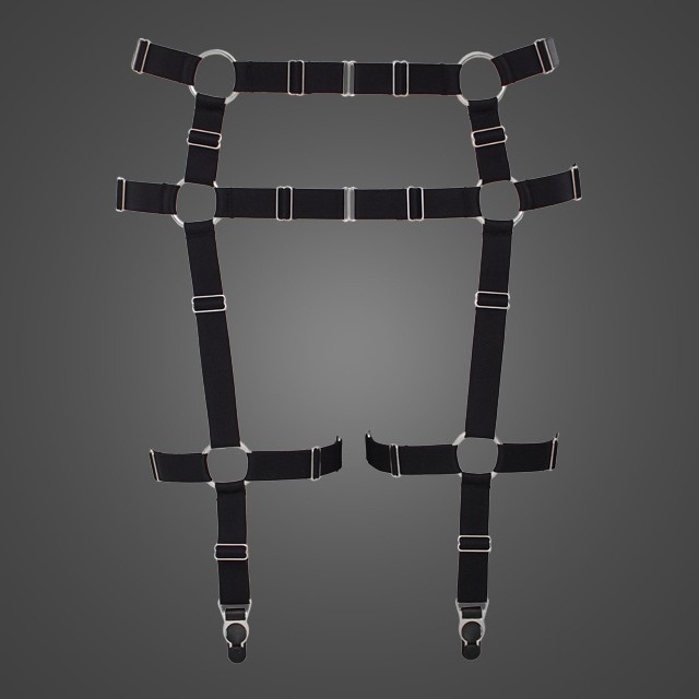 ハーネス　ストラップ　ガーターベルト　ランジェリー　ブラック