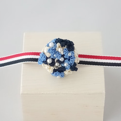 小花の帯留め（ブルー） 1枚目の画像