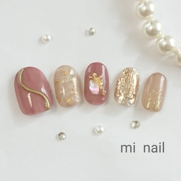 くすみピンク 大人ニュアンスネイルチップ ネイルチップ No.32 くすみピンクのニュアンスネイル ネイル