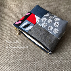 handmade! リバティと帆布とデニムのさわやかポーチ ポーチ ai 通販  