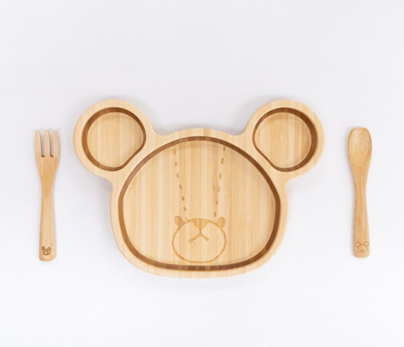 くまのがっこうジャッキープレートセット 竹食器 ©️BANDAI 食器