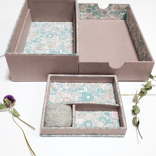 ☆ カルトナージュ 『 かぶせ蓋の 収納ボックス 大』 その他インテリア