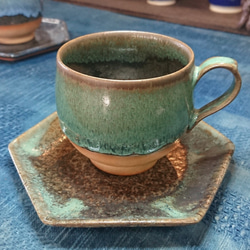 【陶器】◆TVチャンピオン陶芸王が作る器・究極のコーヒーカップver.15.3『織部唐津』 3枚目の画像