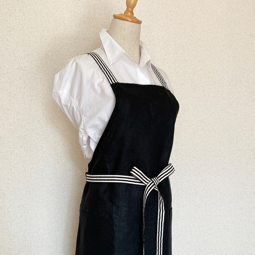 黒色ストライプエプロン 5枚セット