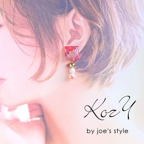 Moitie ローズカボションピアス K10 ローズカットダイヤモンド 軟骨ピアス・ボディピアス