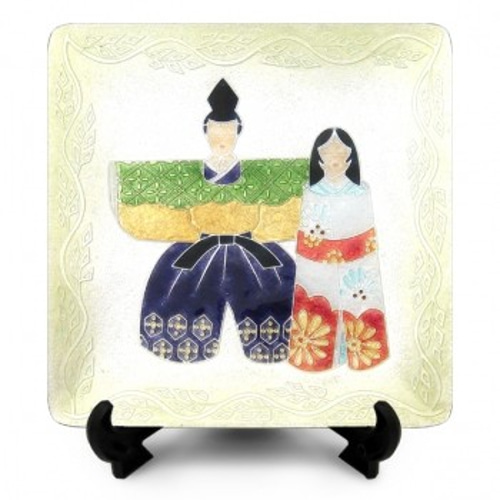 ひな祭り七宝焼｜飾皿｜角型立雛 その他インテリア雑貨 安藤七宝店