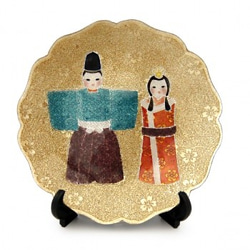 ひな祭り七宝焼｜飾皿｜雛人形（緑） その他インテリア雑貨 安藤七宝店