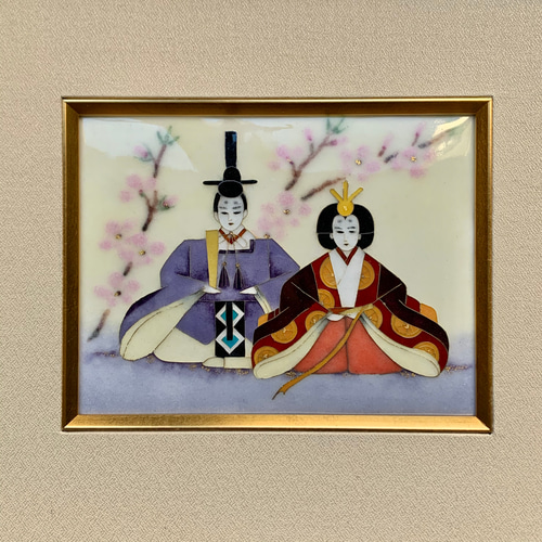七宝焼き雛祭り 日本画 桜の花と雛人形 ひな祭り七宝焼｜額｜雛人形 その他インテリア雑貨 安藤七宝店 通販