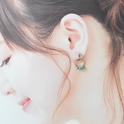 ♢..【定形外送料無料】≪K16GP使用≫ターコイズのネックレス&プチイヤリング..♢ 6枚目の画像