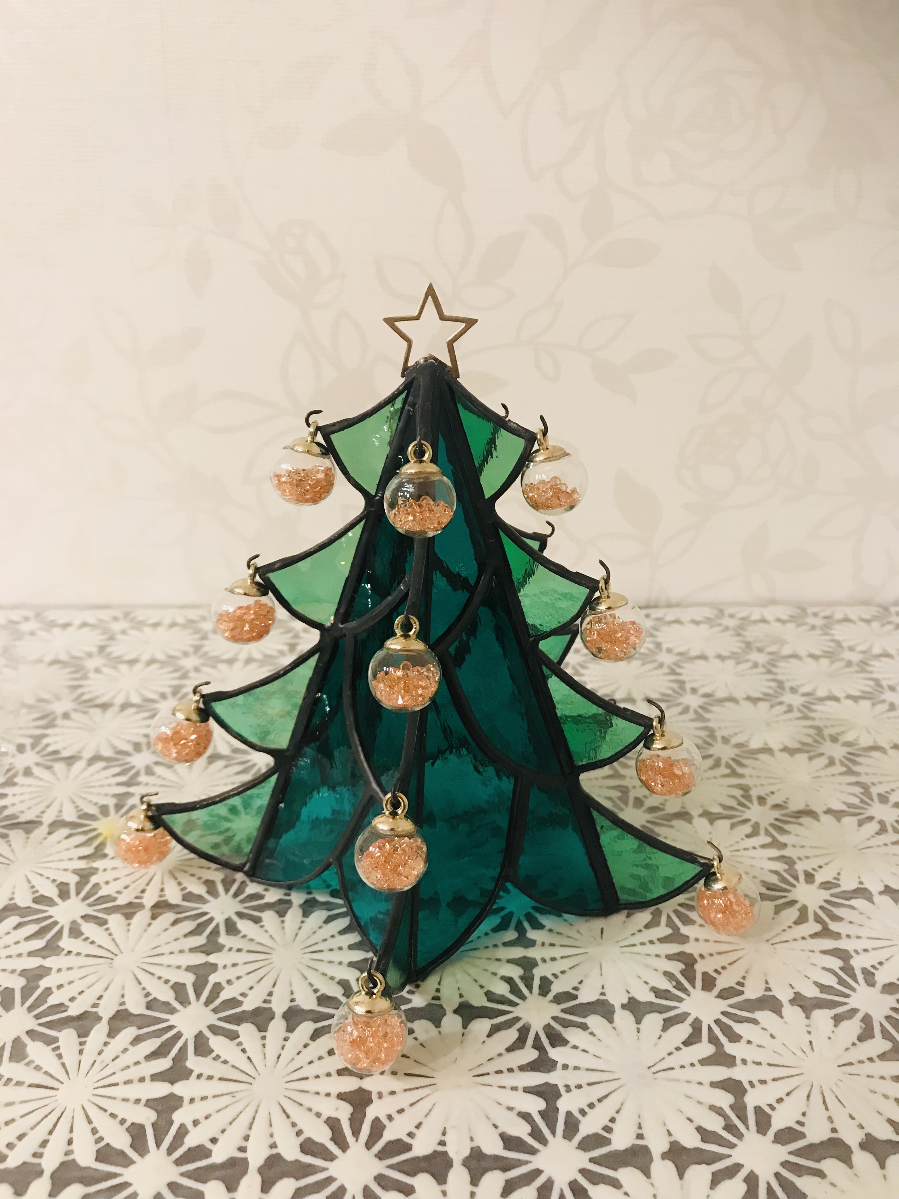 ステンドグラス　クリスマスツリー　5段 ステンドグラス　クリスマスツリー　5段